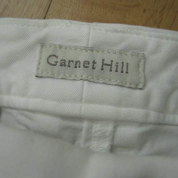 Garnet Hill Cropped Wide-Leg Chinos Size 12 White Khaki Pants Pima Cotton Blend - Picture 12 of 14